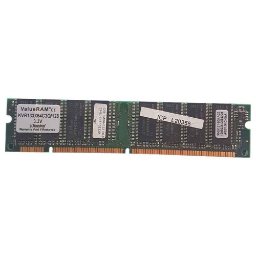 DIMM MEMORY MODULE KINGSTON KVR133X64C3Q/128 128MB 168-PIN SDRAM PC133 133MHZ NON-ECC UNBUFFERED CL3